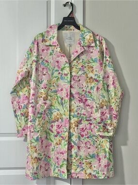 Viral Free Assembly Floral Watercolor Car Coat - Pink Multi